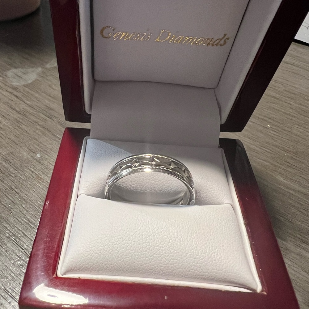 Tacori 18k White Gold Men’s Wedding Band Size 10